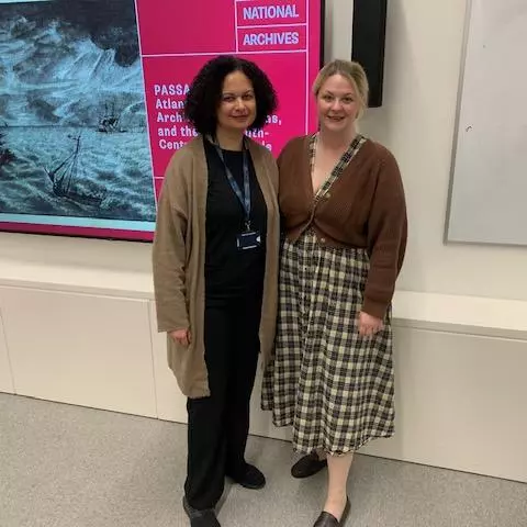 Dr Tara Inniss and Dr Philippa Hellawell at PASSAGE project talk