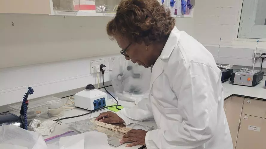 Grace Turner working in a lab